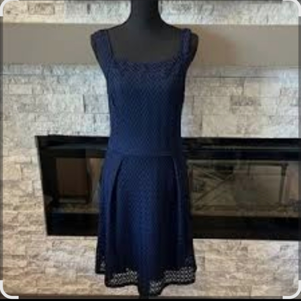 Heidi Weisel Chic Navy Sleeveless Midi Dress NWT